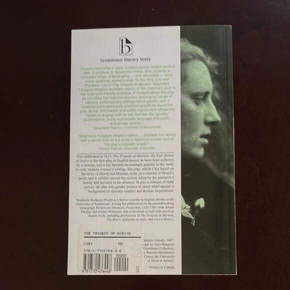 Tragedy of Mariam, the Fair Queen of Jewry by Cary, Elizabeth; Hodgson-Wright - Picture 2 of 2